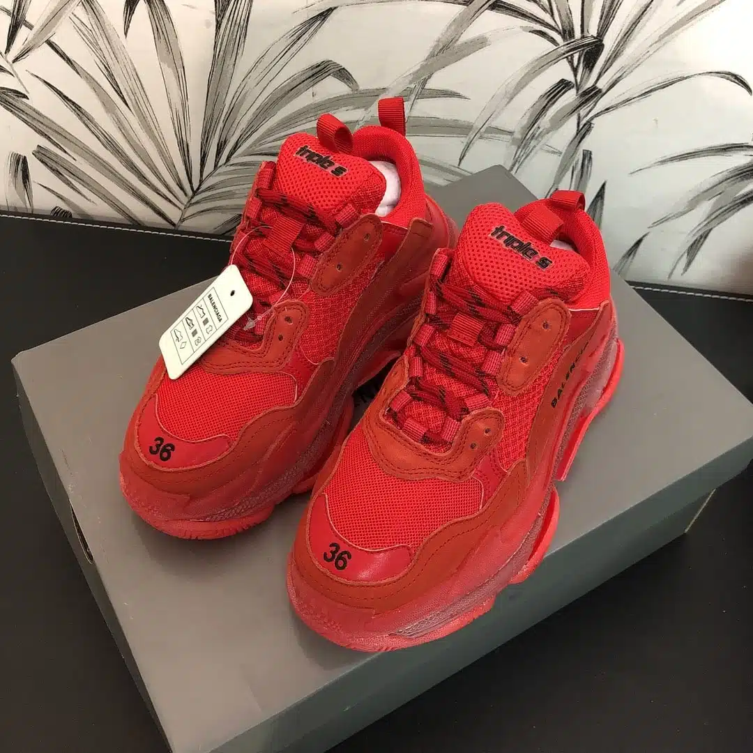 RÉPLICA BALENCIAGA TRIPLE S CLEAR ROJAS - Imagen 6