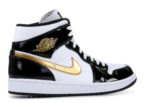 RÉPLICA AIR JORDAN 1 MID PATENT 'BLACK GOLD' - Imagen 2