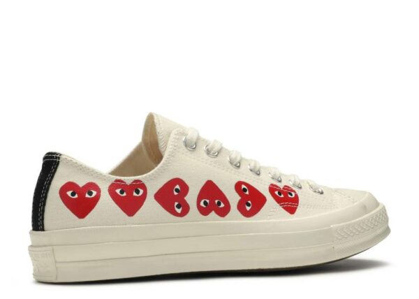 RÉPLICA CONVERSE COMME DES GARÇONS PLAY X CHUCK 70 LOW TOP 'MULTI HEART' - Imagen 3