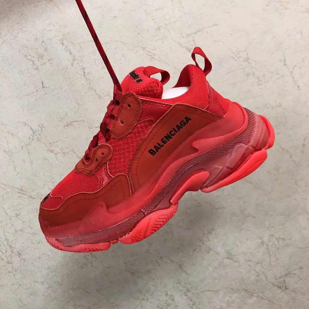 RÉPLICA BALENCIAGA TRIPLE S CLEAR ROJAS - Imagen 5