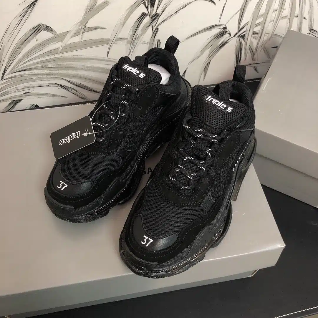 RÉPLICA BALENCIAGA TRIPLE S CLEAR NEGRAS - Imagen 3