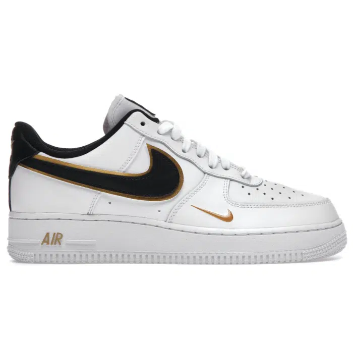 RÉPLICA AIR FORCE 1 LOW '07 LV8 DOUBLE SWOOSH 'WHITE METALLIC GOLD'