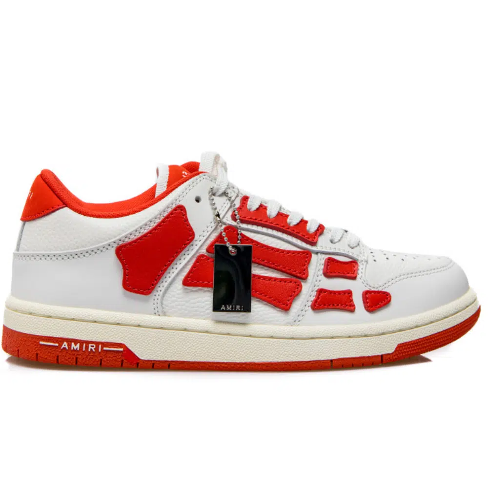 RÉPLICA AMIRI SKEL TOP LOW Blancas y Rojas