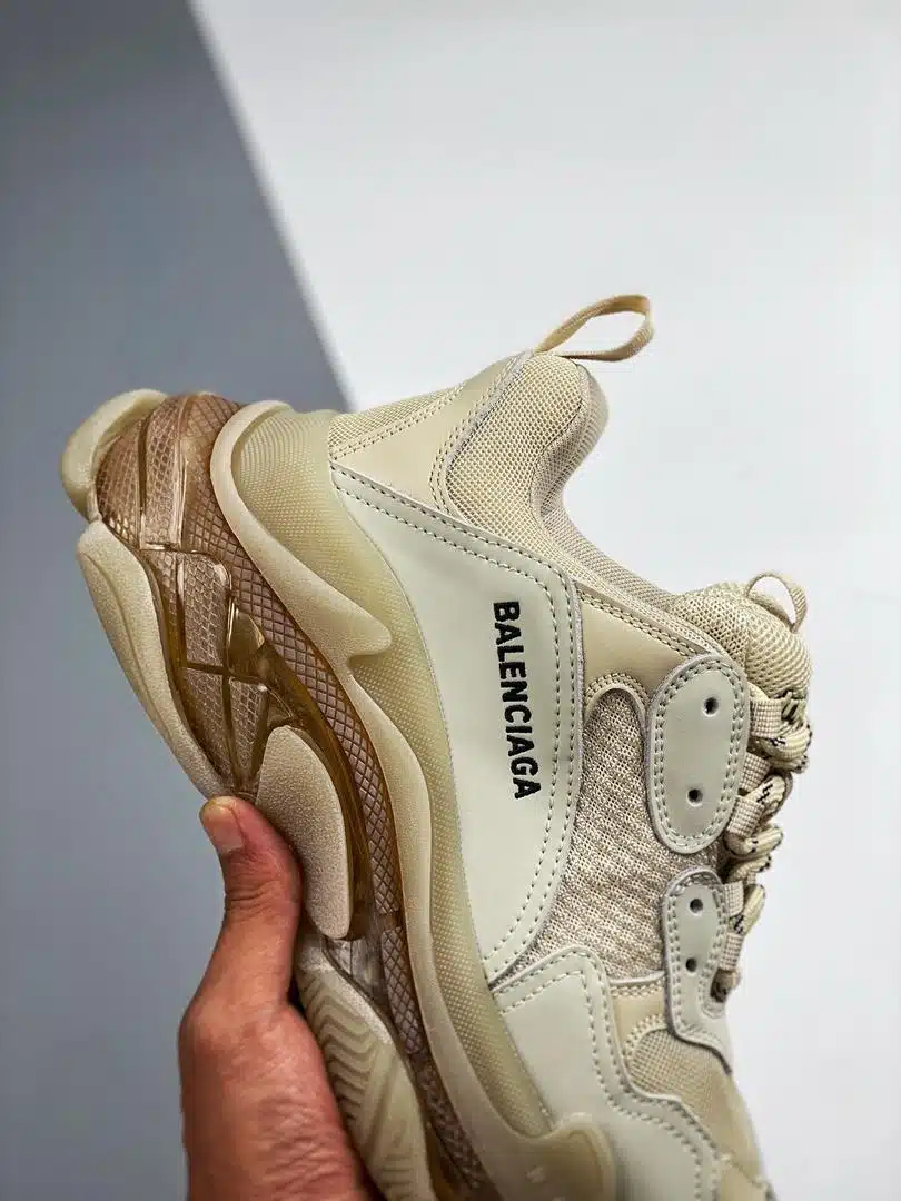 RÉPLICA BALENCIAGA TRIPLE S CLEAR SOLE 'OFF WHITE' - Imagen 2