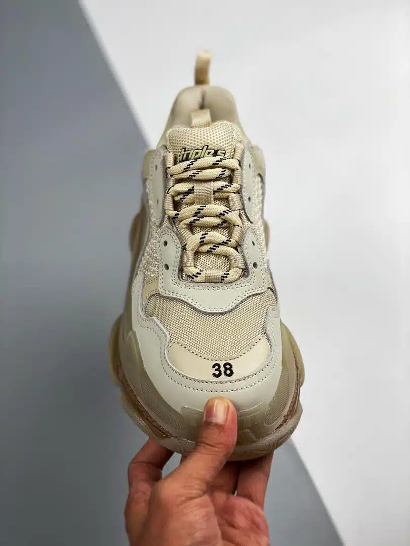 RÉPLICA BALENCIAGA TRIPLE S CLEAR SOLE 'OFF WHITE' - Imagen 8