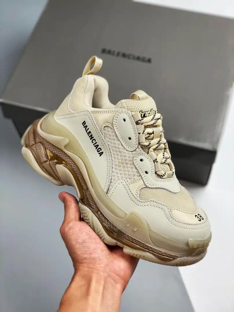 RÉPLICA BALENCIAGA TRIPLE S CLEAR SOLE 'OFF WHITE' - Imagen 7
