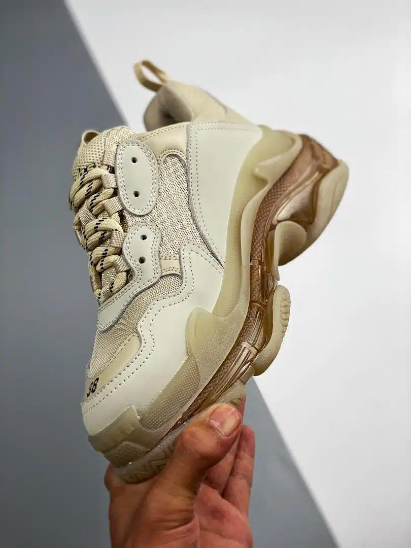 RÉPLICA BALENCIAGA TRIPLE S CLEAR SOLE 'OFF WHITE' - Imagen 6