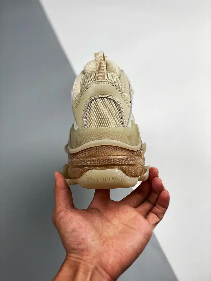 RÉPLICA BALENCIAGA TRIPLE S CLEAR SOLE 'OFF WHITE' - Imagen 3