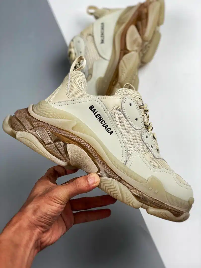 RÉPLICA BALENCIAGA TRIPLE S CLEAR SOLE 'OFF WHITE' - Imagen 9