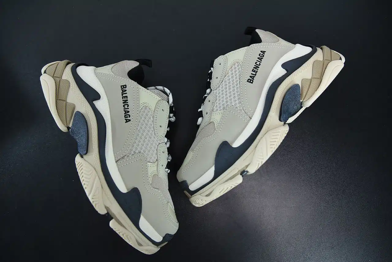 RÉPLICA BALENCIAGA TRIPLE S TRAINER «VANILLE» - Imagen 7