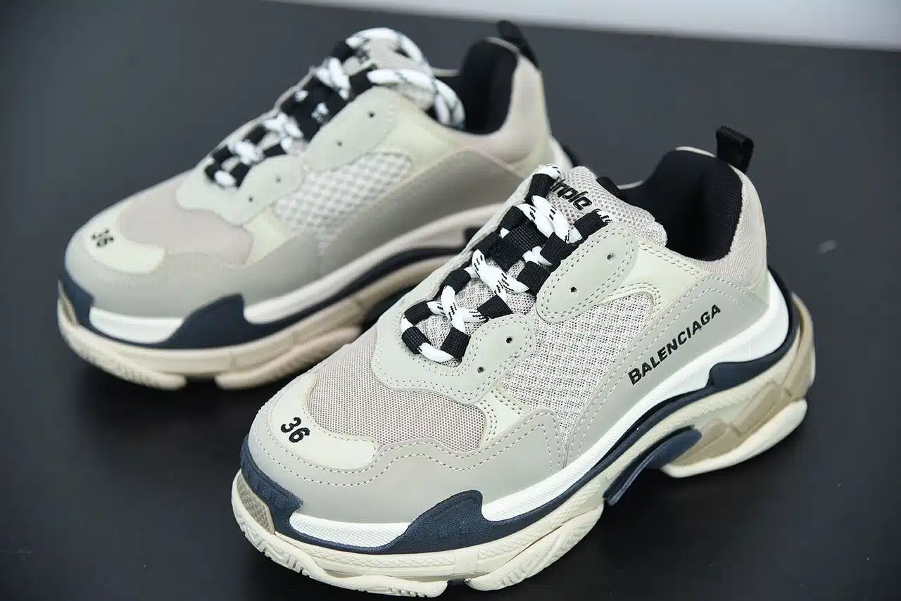 RÉPLICA BALENCIAGA TRIPLE S TRAINER «VANILLE» - Imagen 6