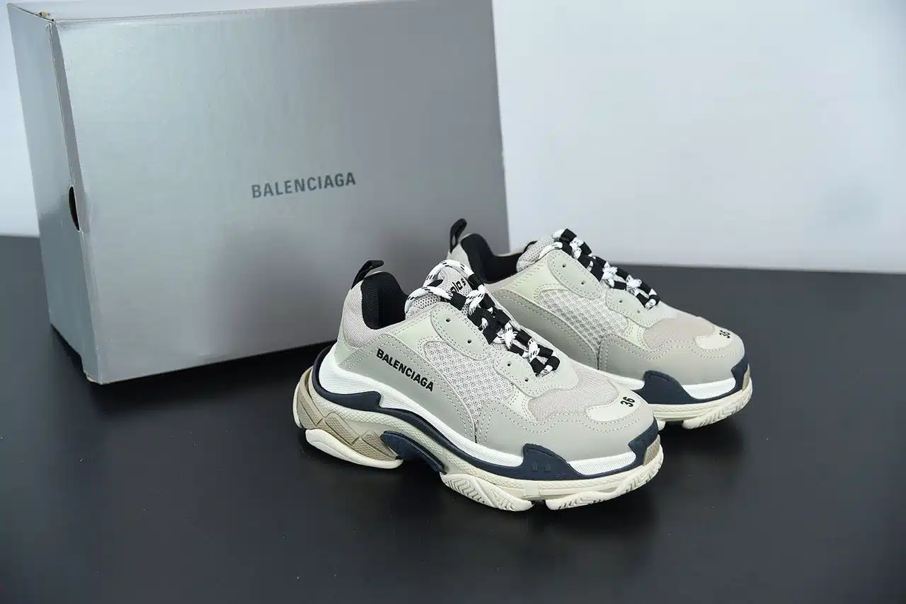 RÉPLICA BALENCIAGA TRIPLE S TRAINER «VANILLE» - Imagen 8