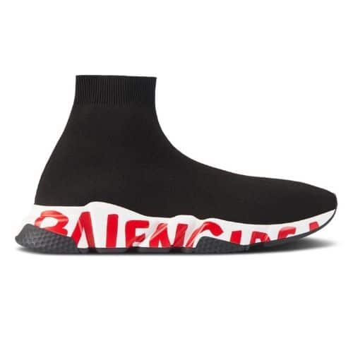 RÉPLICA BALENCIAGA SPEED TRAINER 'GRAFFITI - BLACK RED'