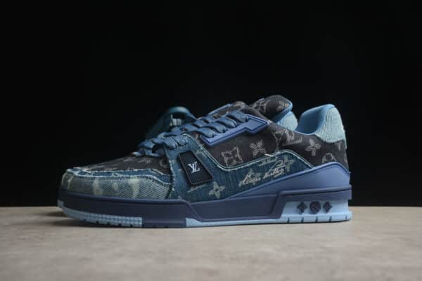 RÉPLICA LOUIS VUITTON LV TRAINER X NIGO 'AZULES' DENIM - Imagen 7