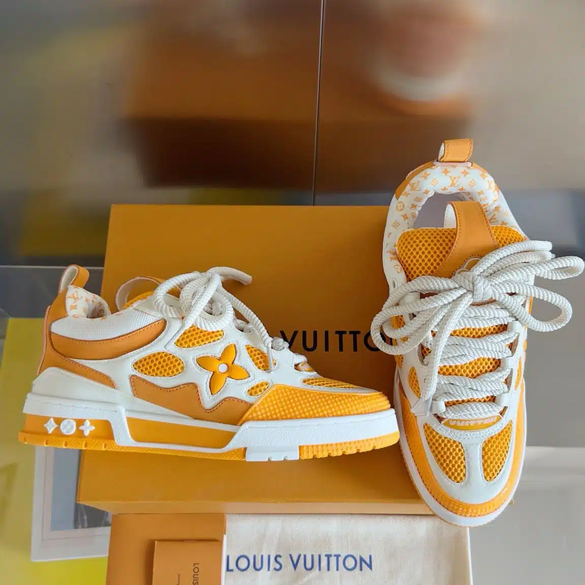RÉPLICA LOUIS VUITTON SNEAK 'ORANGE' - Imagen 9
