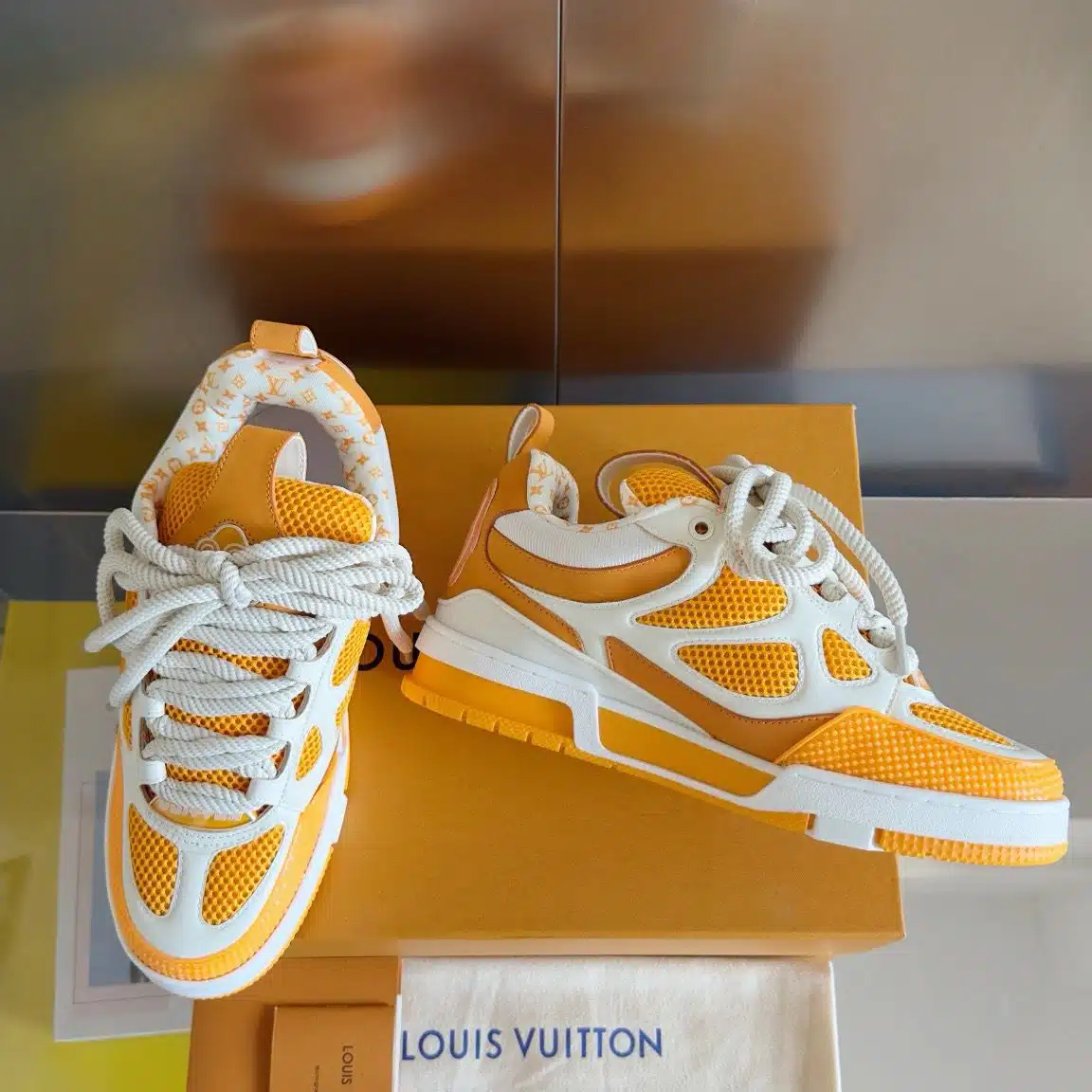RÉPLICA LOUIS VUITTON SNEAK 'ORANGE' - Imagen 8