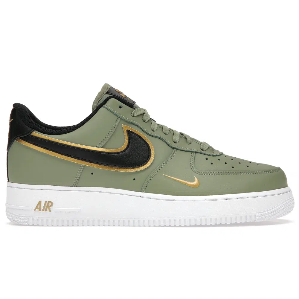RÉPLICA AIR FORCE 1 LOW '07 LV8 DOUBLE SWOOSH 'OLIVE GOLD BLACK'