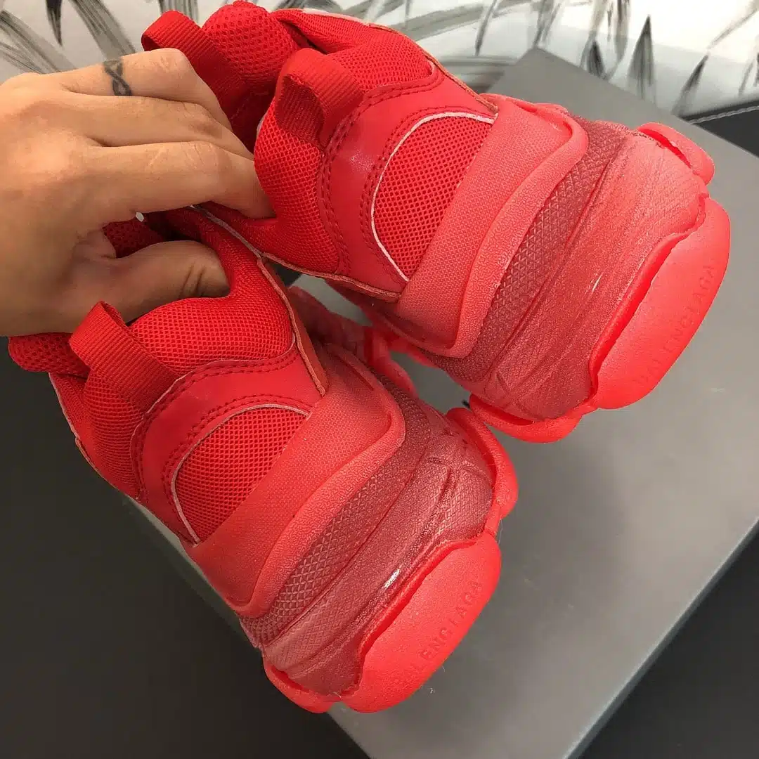 RÉPLICA BALENCIAGA TRIPLE S CLEAR ROJAS - Imagen 3